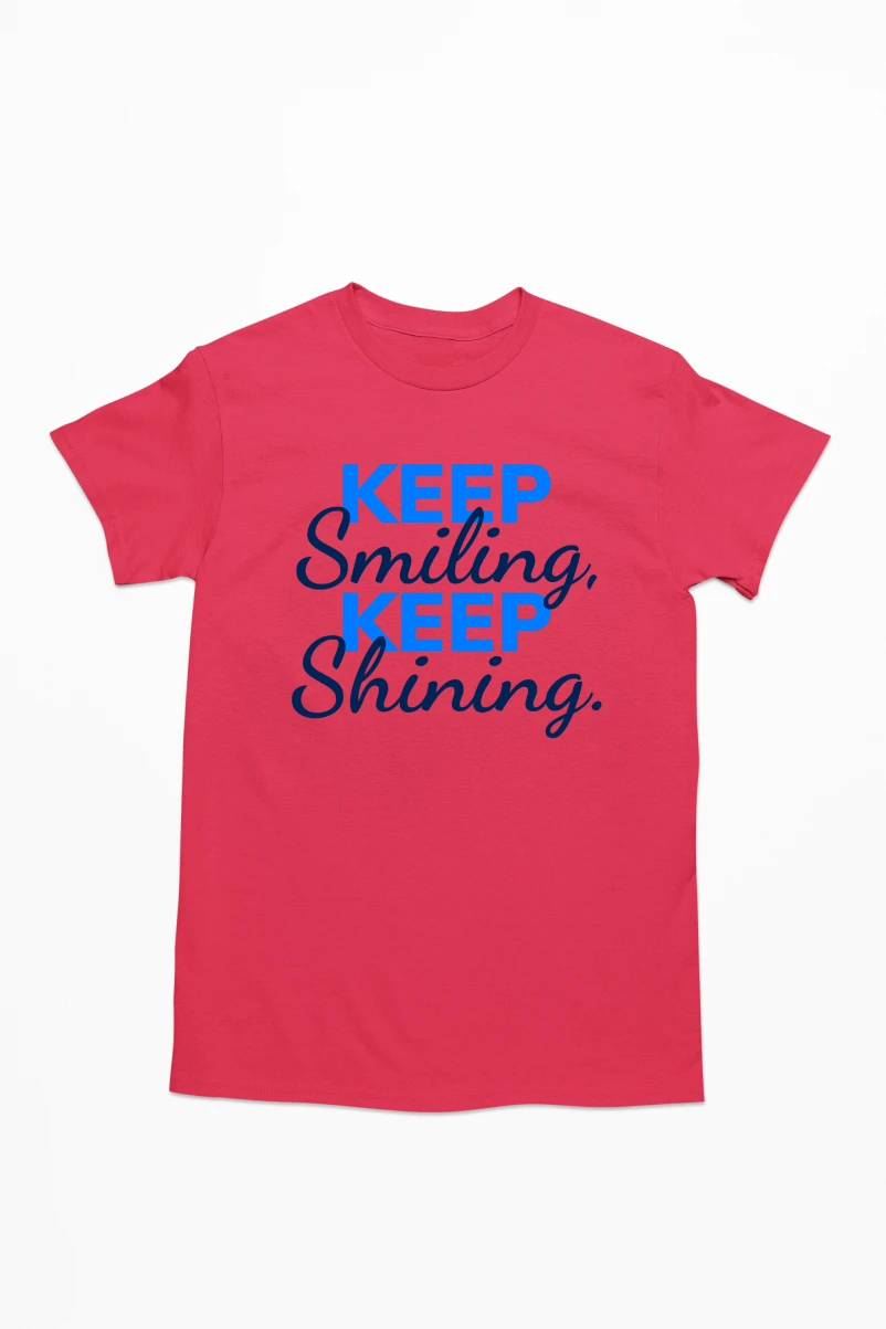 Keep Smiling Keep Shining v2 Men's Tshirt (Red, S)