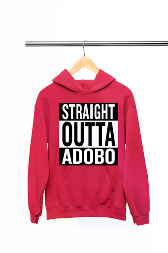 Straight Outta Adobo Hoodie (Red, S)