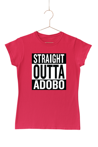 Straight Outta Adobo Women's Tshirt (Red, S)