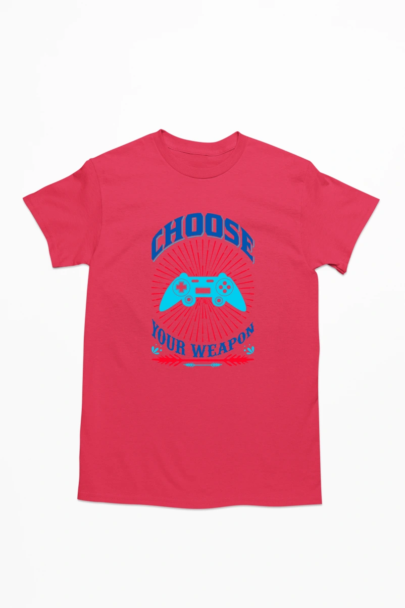 Choose Your Weapon Men's Tshirt (Red, S)
