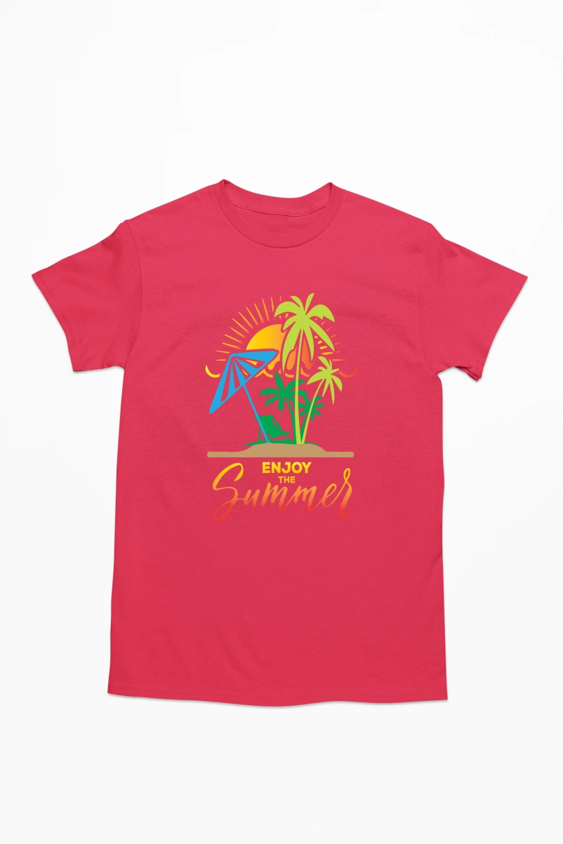 Enjoy the Summer Men's Tshirt (Red, S)