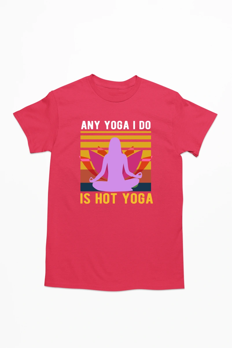 Any Yoga I Do is Hot Yoga Men's Tshirt (Red, S)