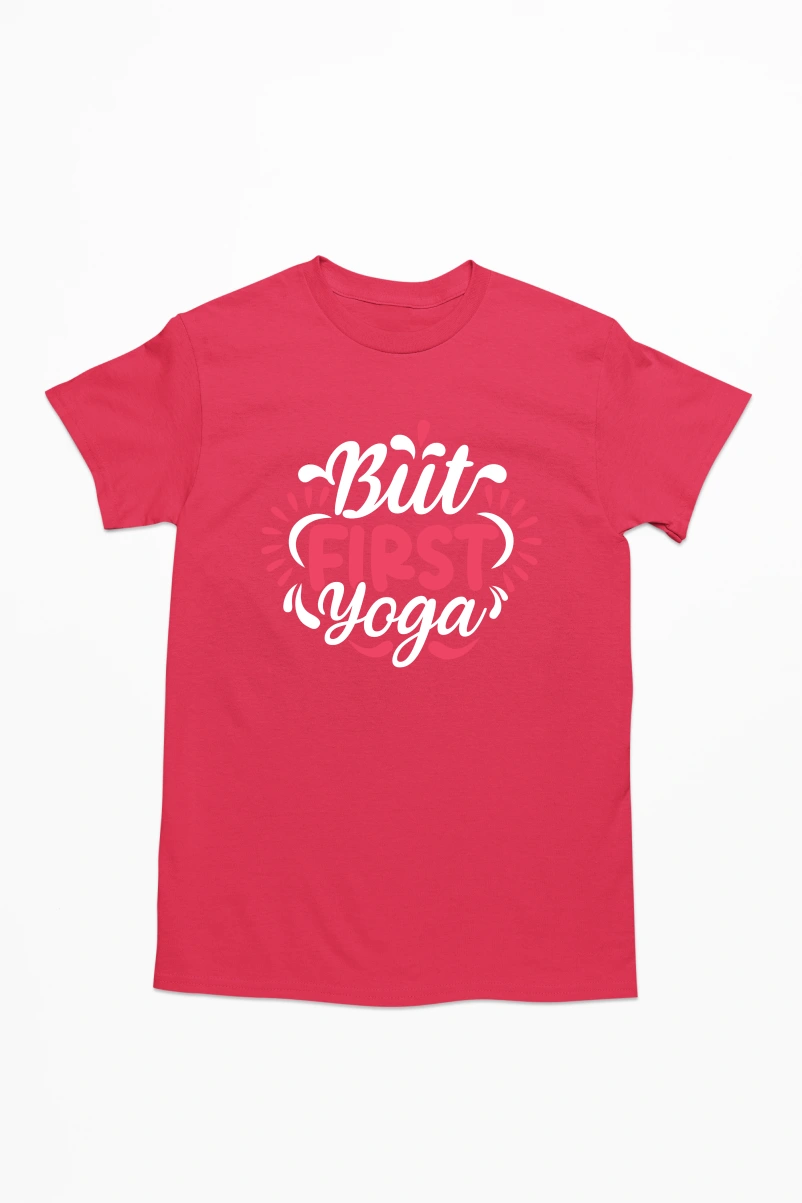 But First Yoga Men's Tshirt (Red, S)