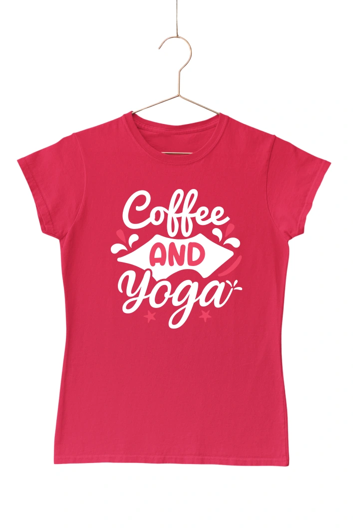 Coffee and Yoga Women's Tshirt (Red, S)