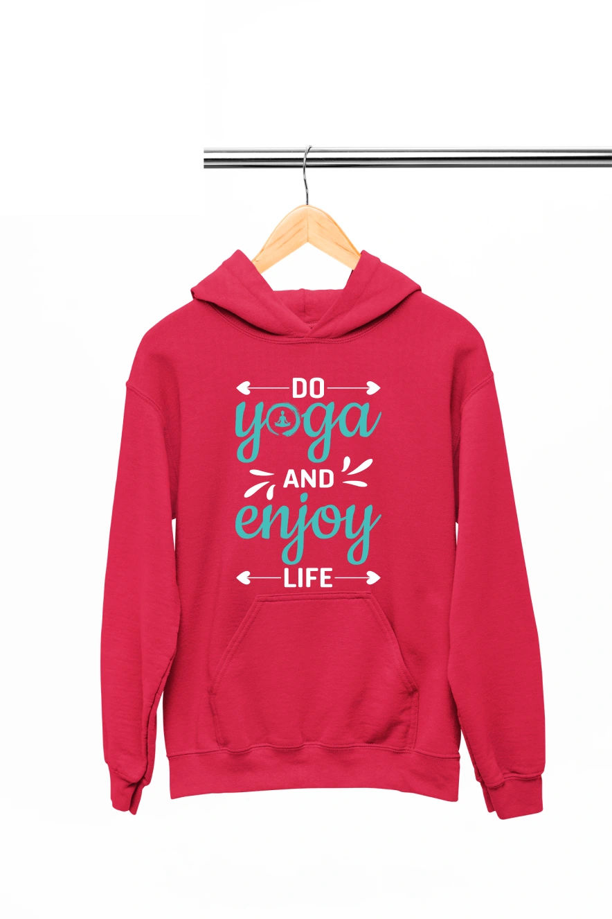 Do Yoga And Enjoy Life Hoodie (Red, S)