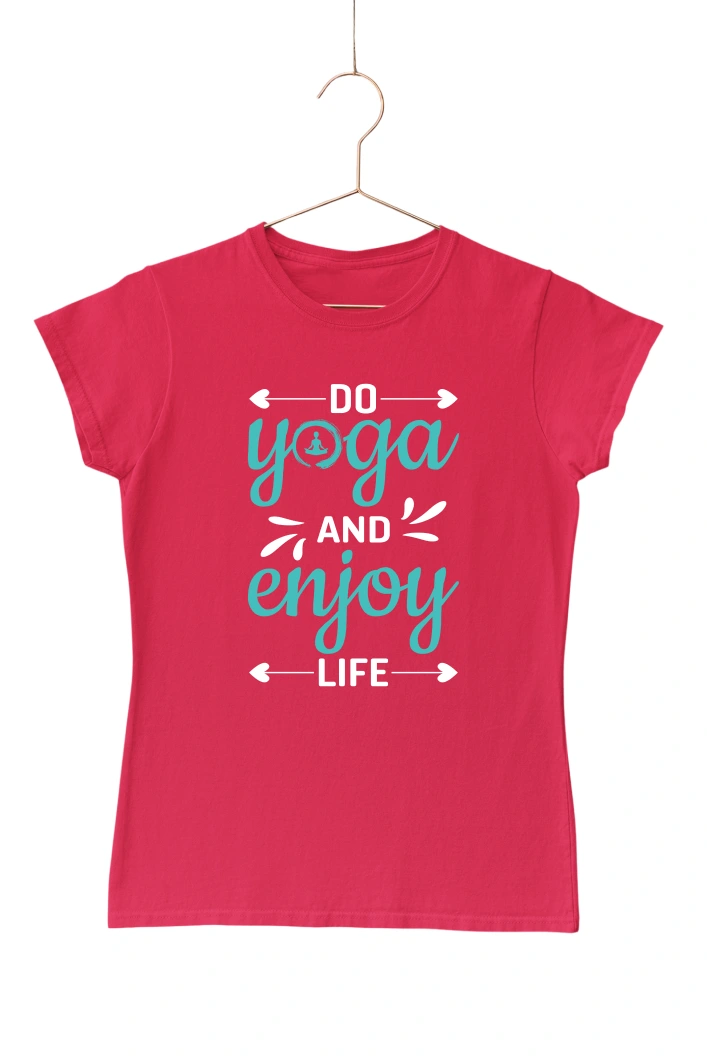 Do Yoga And Enjoy Life Women's Tshirt (Red, S)