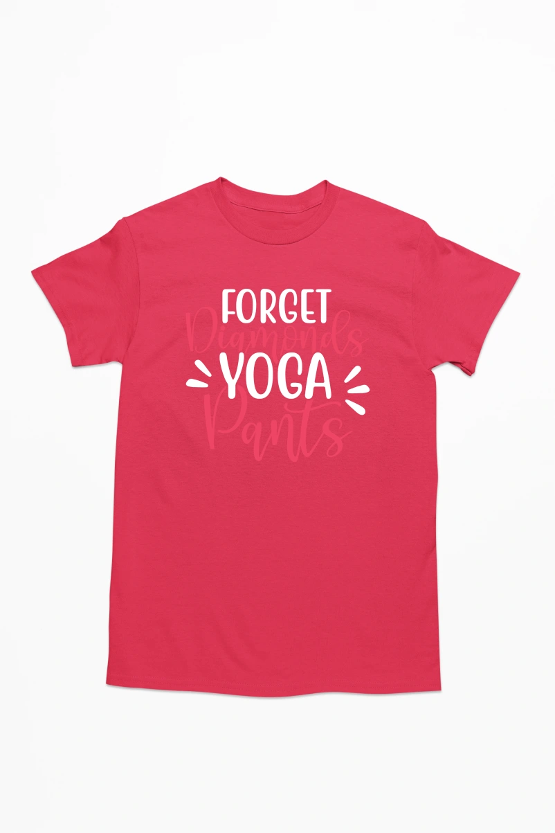 Forget Diamonds Yoga Pants Men's Tshirt (Red, S)