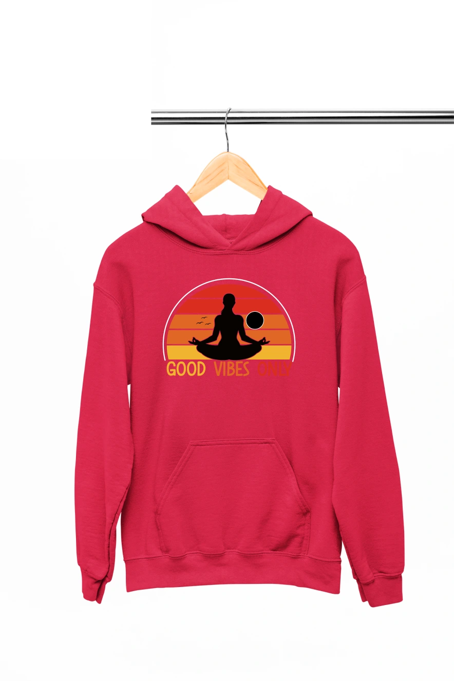 Good Vibes Only Hoodie (Red, S)