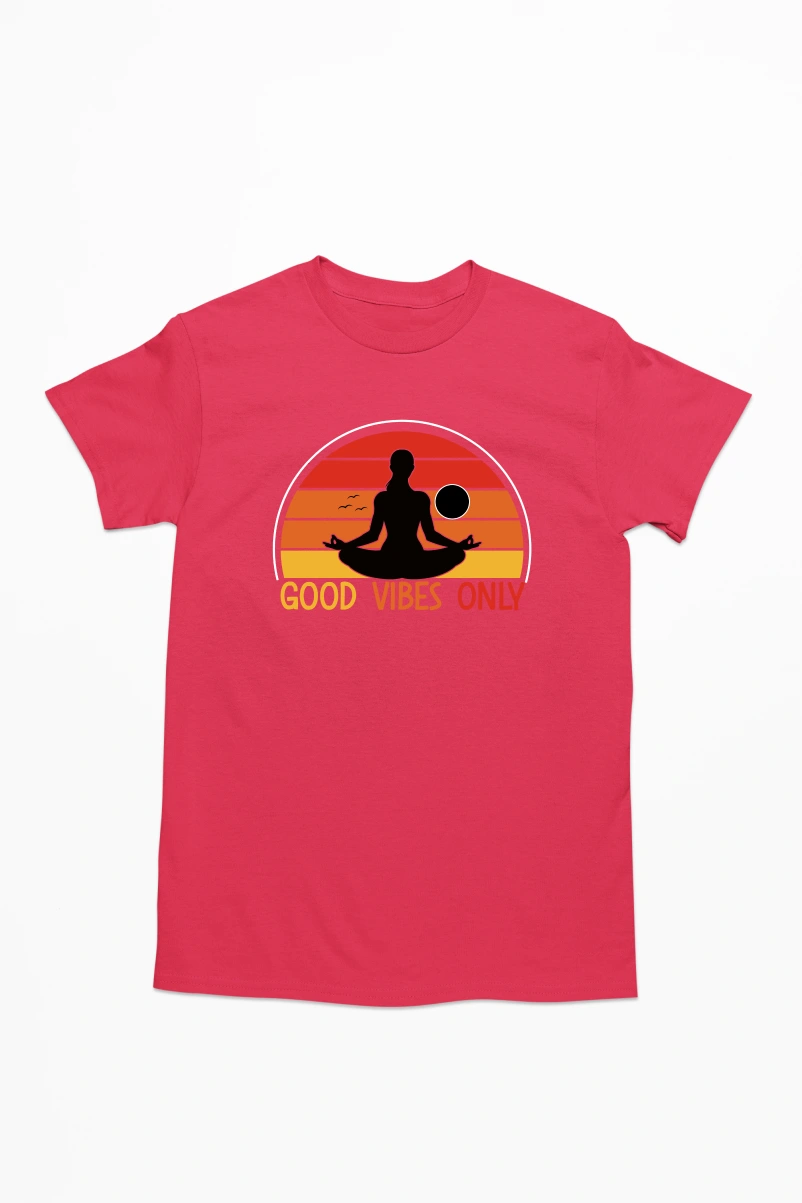 Good Vibes Only Men's Tshirt (Red, S)
