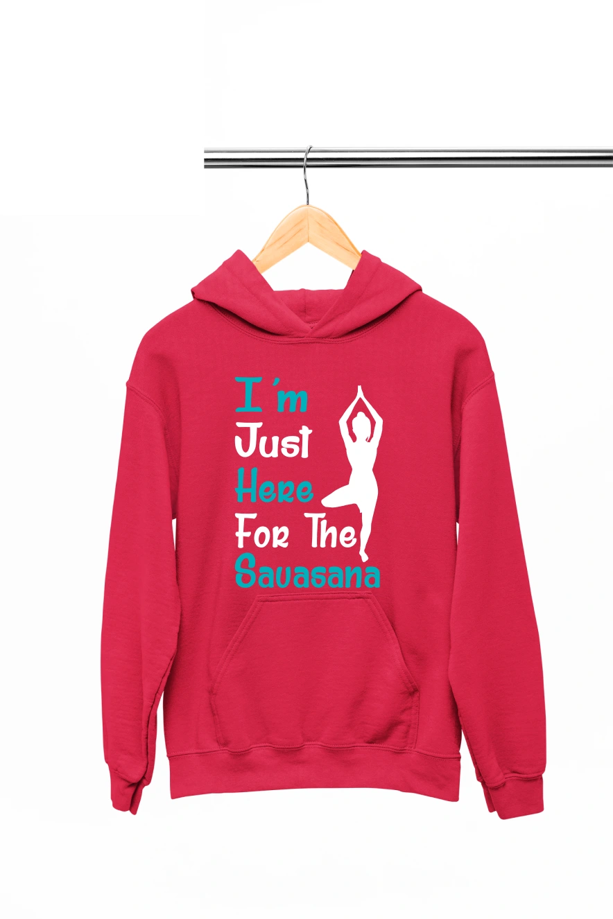 I'm Just Here For the Sauasana Hoodie (Red, S)