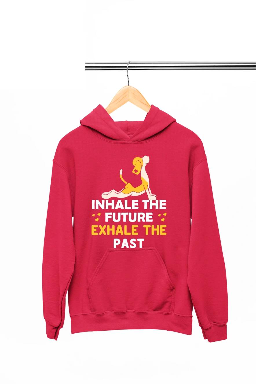 Inhale the Future Exhale the Past Hoodie (Red, S)
