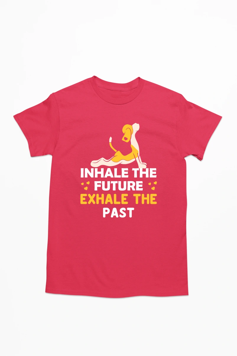 Inhale the Future Exhale the Past Men's Tshirt (Red, S)