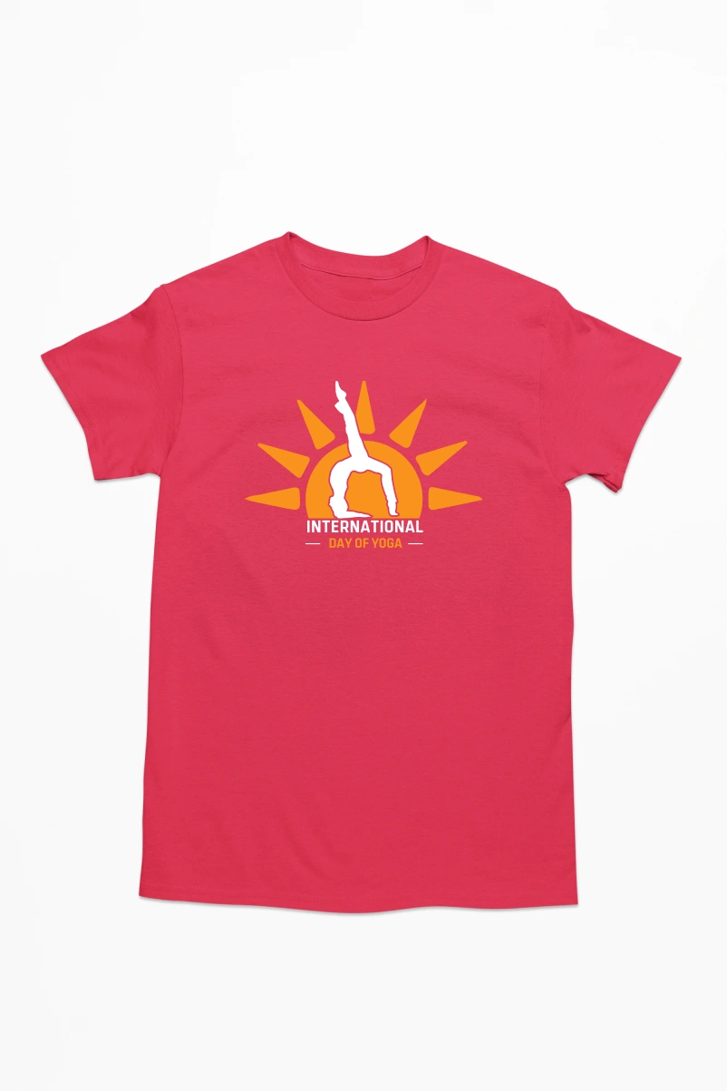 International Day of Yoga Men's Tshirt (Red, S)