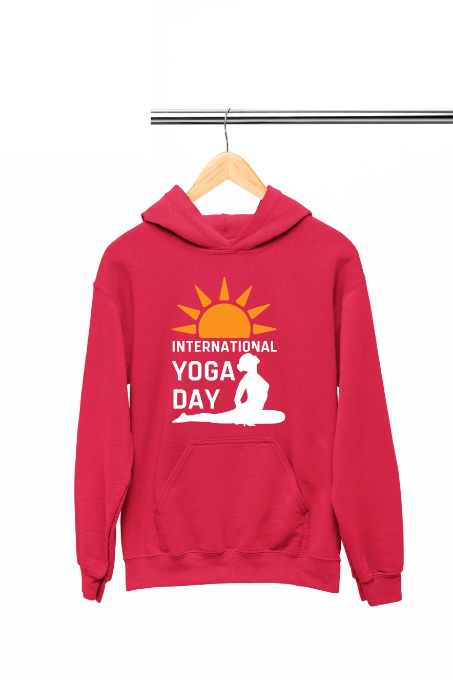 International Yoga Day Hoodie (Red, S)