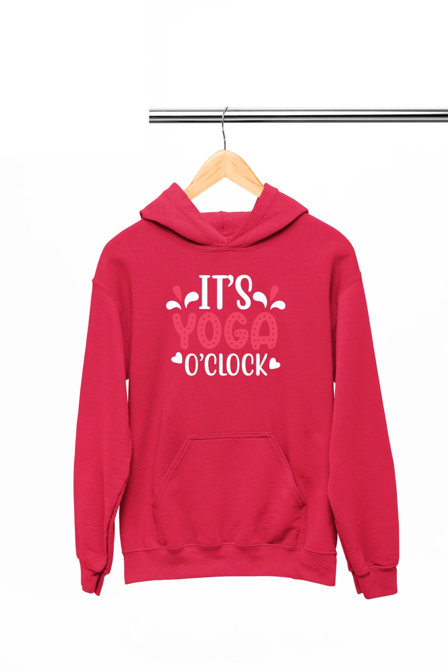 It's Yoga O'clock Hoodie (Red, S)