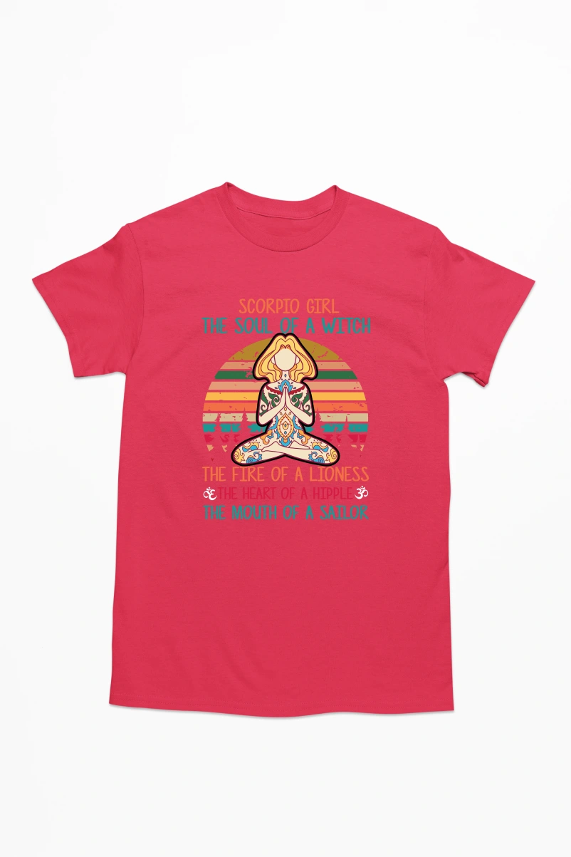 Scorpio Girl The Soul of a Watch Men's Tshirt (Red, S)