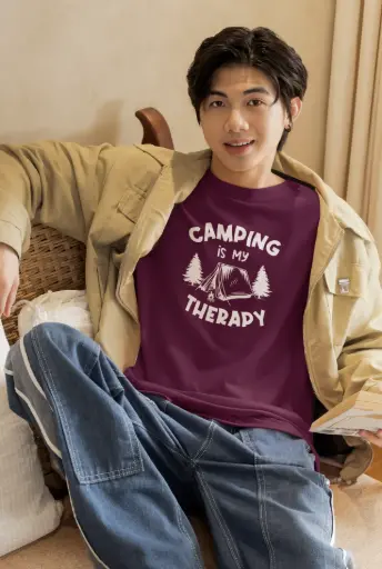 Camping Is My Therapy Men's Tshirt