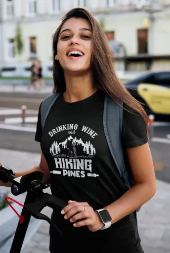 Drinking Wine and Hiking Pines Women's Tshirt