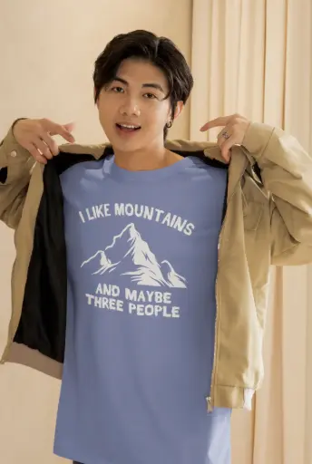 I Like Mountains And Maybe Three People Men's Tshirt